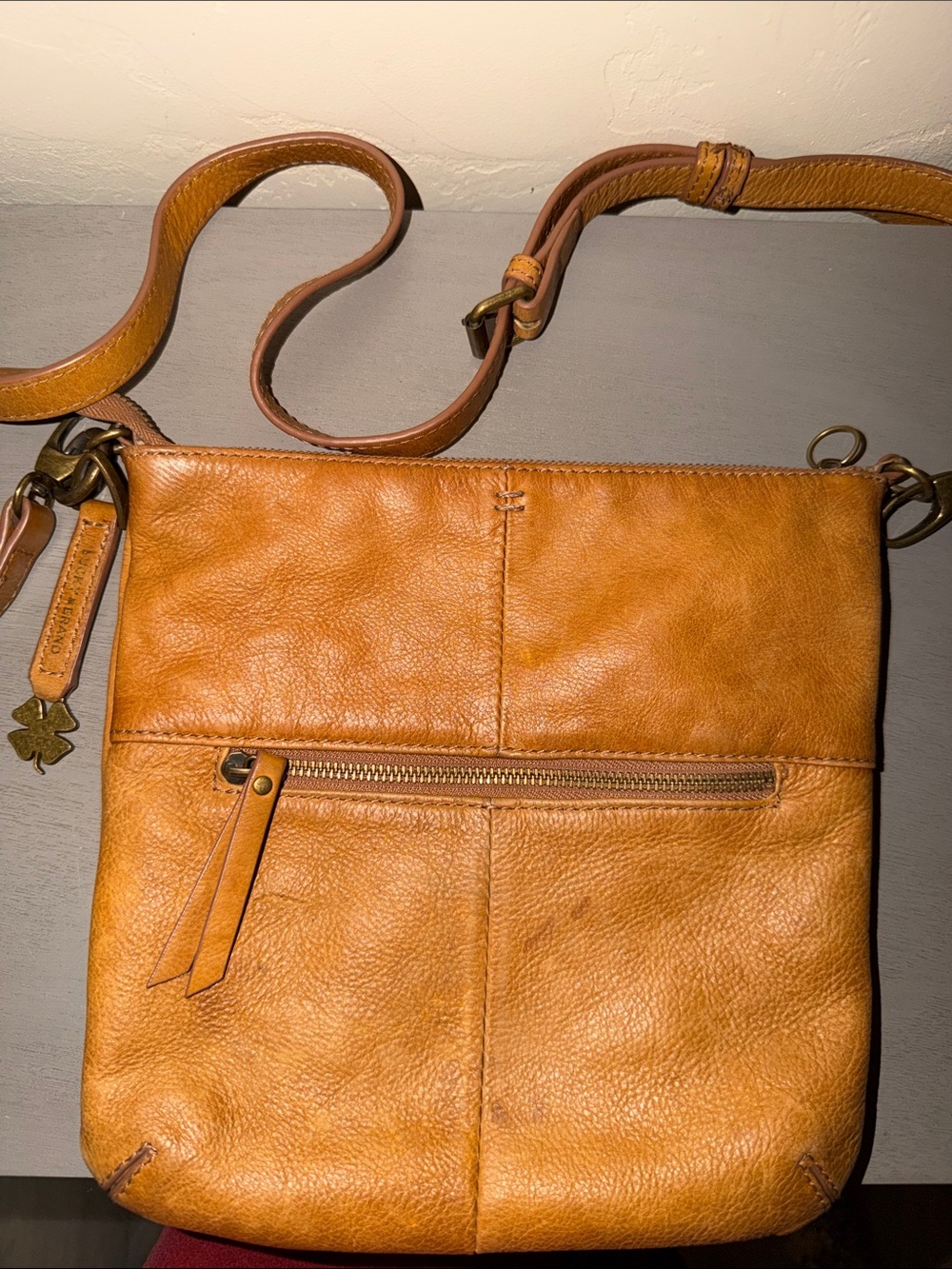 Lucky Brand Tan Leather Crossbody Bag